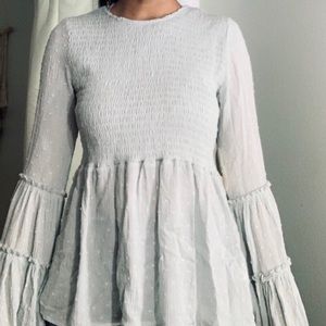 Blue bell sleeve top